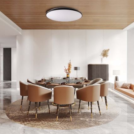 Светодиодный регулируемый потолочный светильник KERN LED/80W/230V 3000-6000K диаметр 80 см черный + пульт дистанционного управления