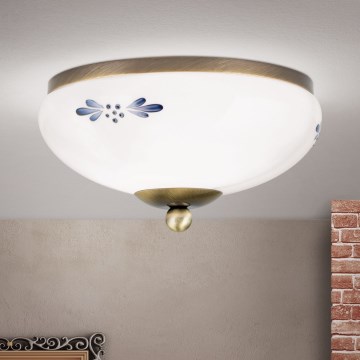 Потолочный светильник LANDHAUS 1xE27/60W/230V диаметр 21 см бронзовый/белый