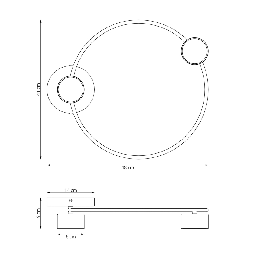 Потолочный светильник LUCIO 2xGX53/12W/230V черный