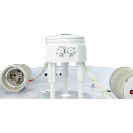 Потолочный светильник MANA с датчиками движения и сумерек, 2×E27, 40 Вт, 230 В, диаметр 30 см, белый