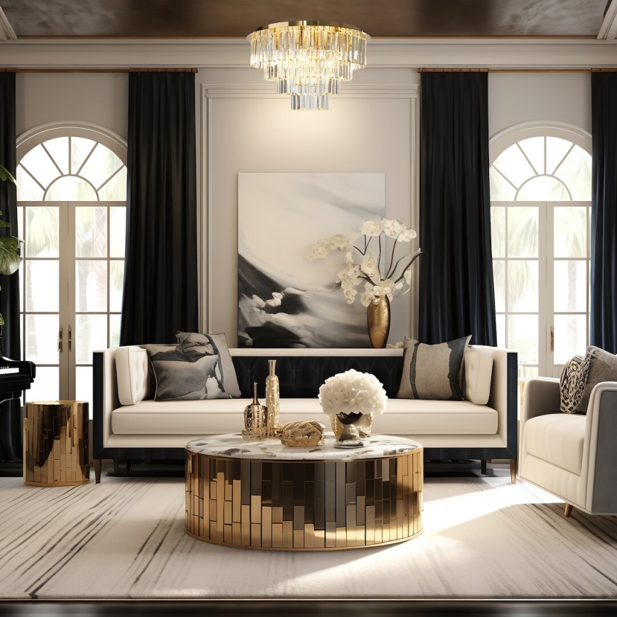 Потолочный светильник MILANO 9xE14/40W/230V золотистый