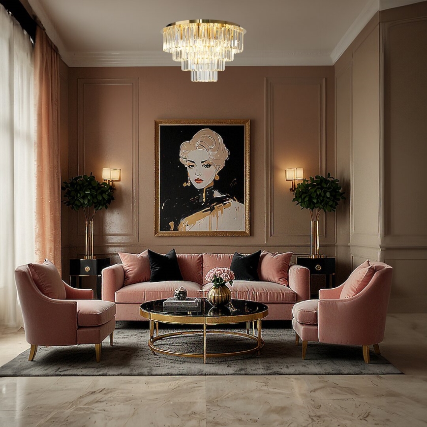 Потолочный светильник MILANO 9xE14/40W/230V золотистый