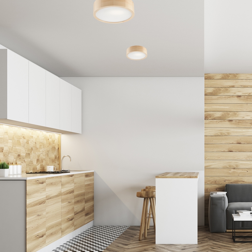 Потолочный светильник NATURAL 1xE27/60W/230V Ø 27 см сосна