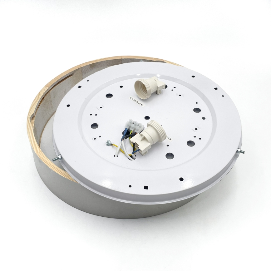 Потолочный светильник NATURAL 3xE27/15W/230V, диам. 37,5 см, сосна/белый