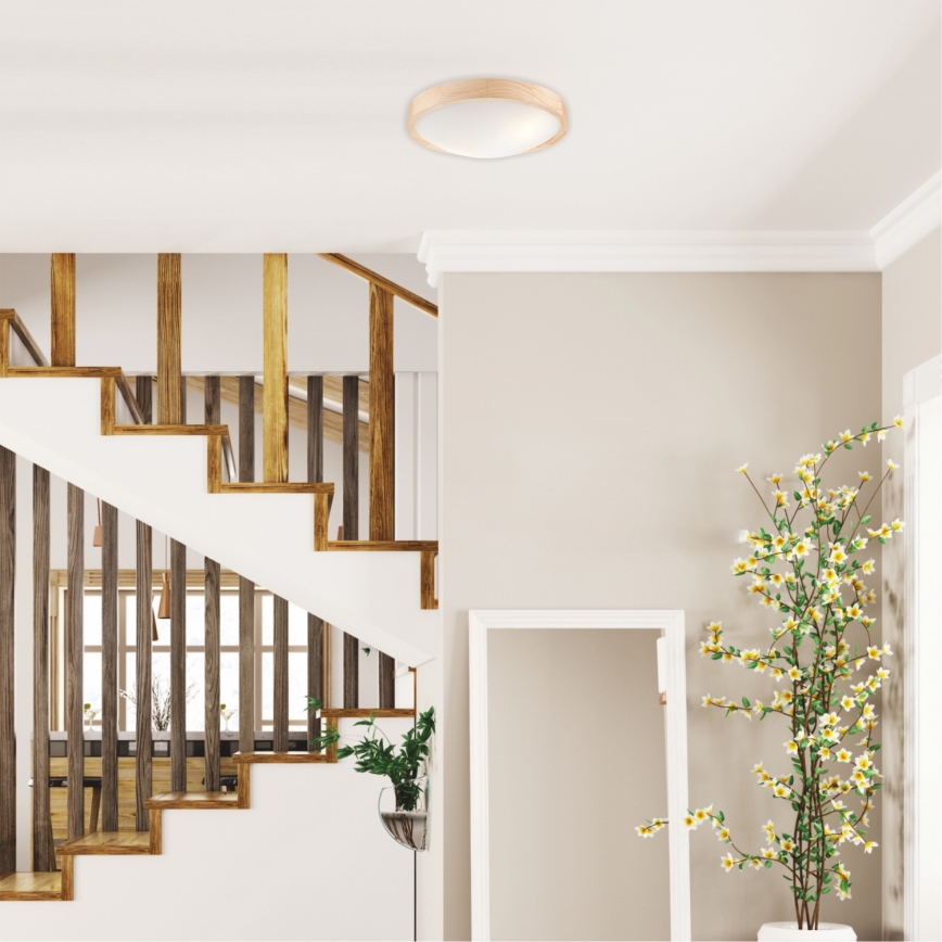 Потолочный светильник NATURAL SLIM 2xE27/60W/230V диаметр 37 см сосна