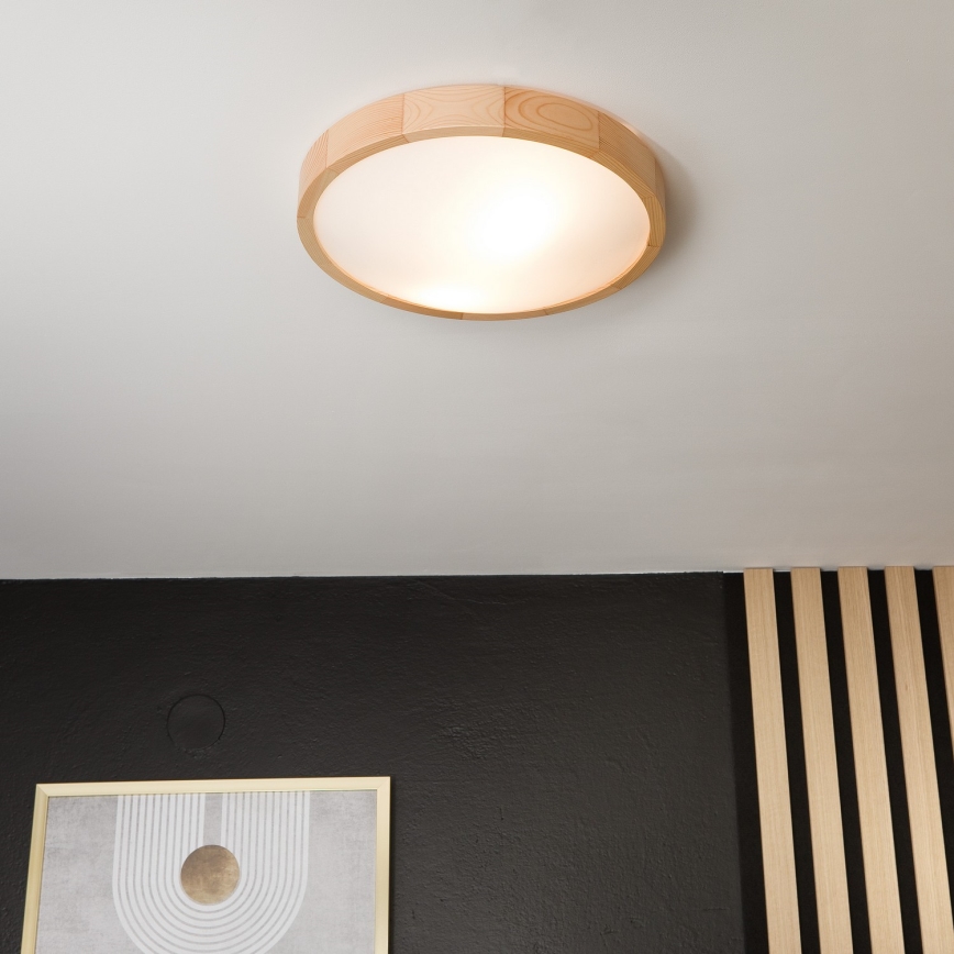 Потолочный светильник NATURAL SLIM 2xE27/60W/230V диаметр 37 см сосна