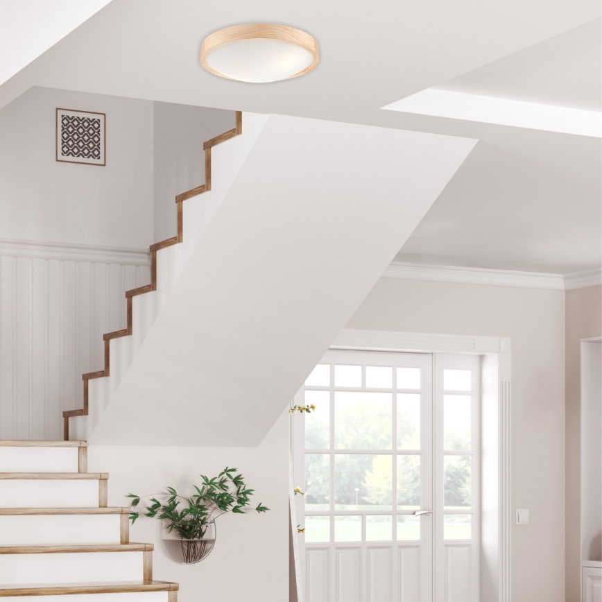 Потолочный светильник NATURAL SLIM 2xE27/60W/230V диаметр 37 см сосна