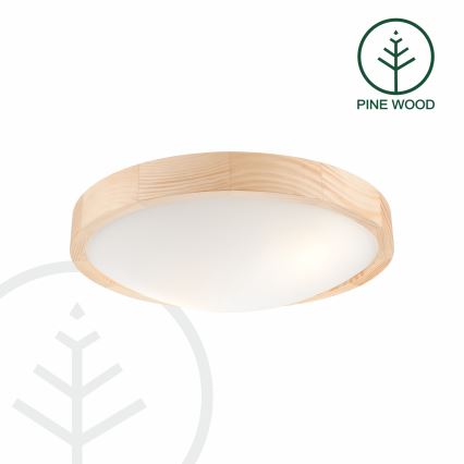 Потолочный светильник NATURAL SLIM 2xE27/60W/230V диаметр 37 см сосна