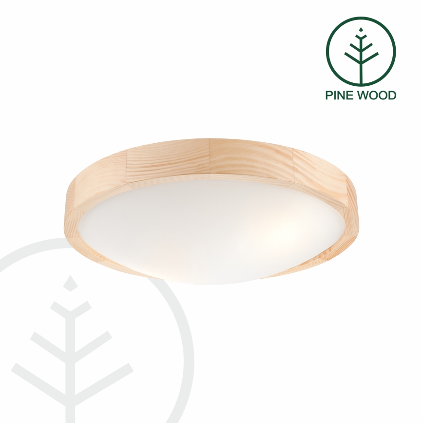 Потолочный светильник NATURAL SLIM 2xE27/60W/230V диаметр 37 см сосна