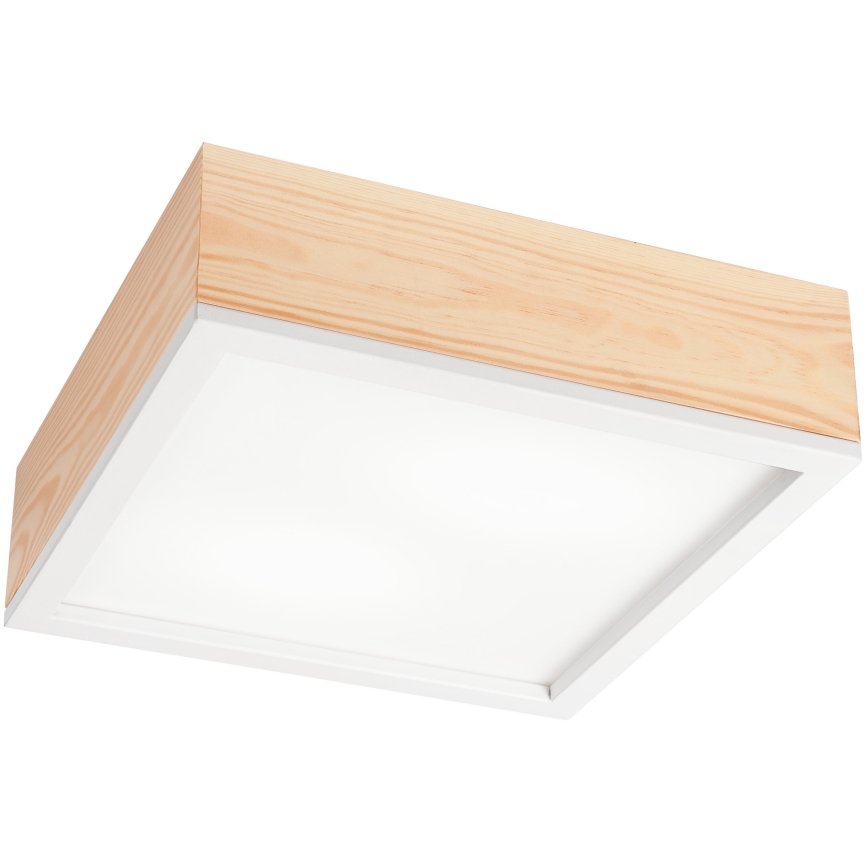 Потолочный светильник NATURAL SQUARE 2xE27/15W/230V 31x31 см сосна/белый