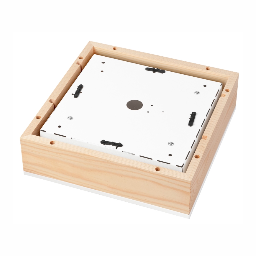 Потолочный светильник NATURAL SQUARE 2xE27/15W/230V 31x31 см сосна/белый