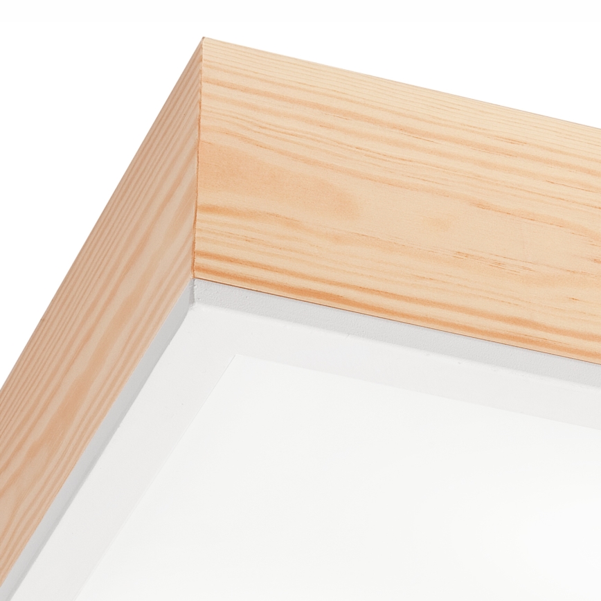 Потолочный светильник NATURAL SQUARE 2xE27/15W/230V 31x31 см сосна/белый