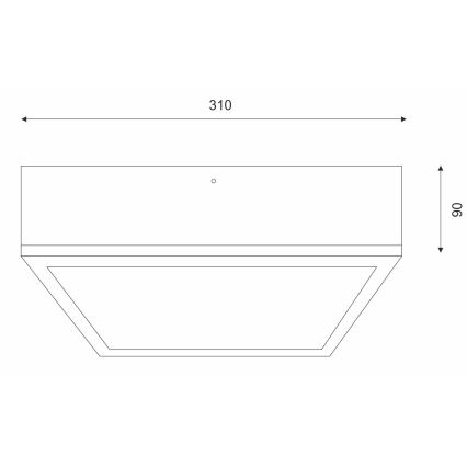 Потолочный светильник NATURAL SQUARE 2xE27/15W/230V 31x31 см сосна/белый