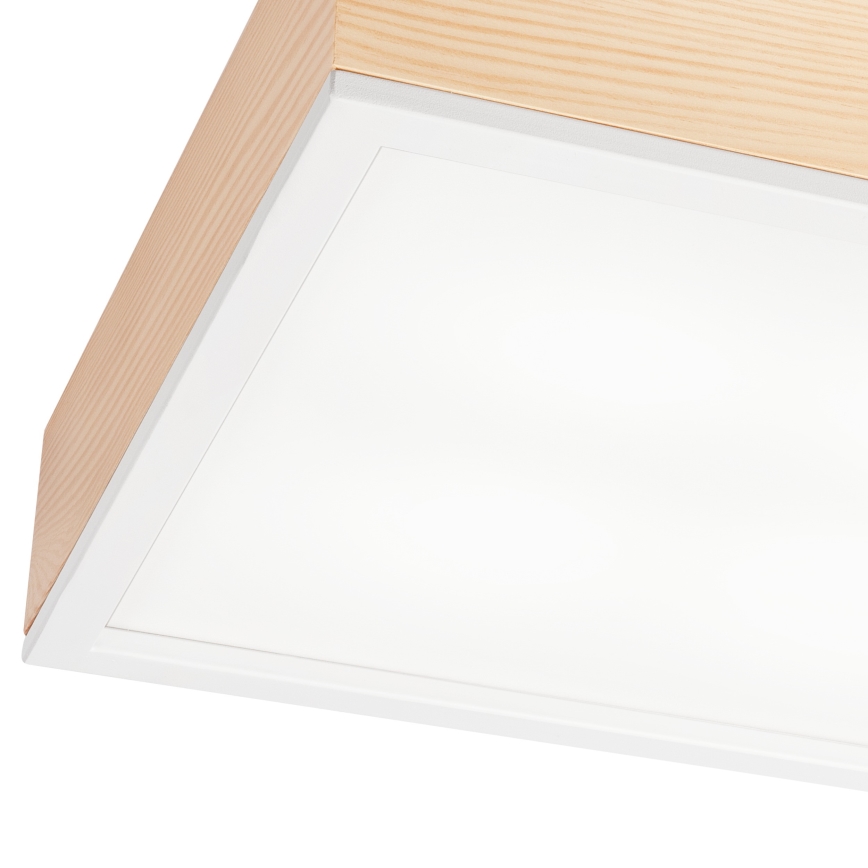 Потолочный светильник NATURAL SQUARE 4xE27/15W/230V 39x39 см сосна/белый