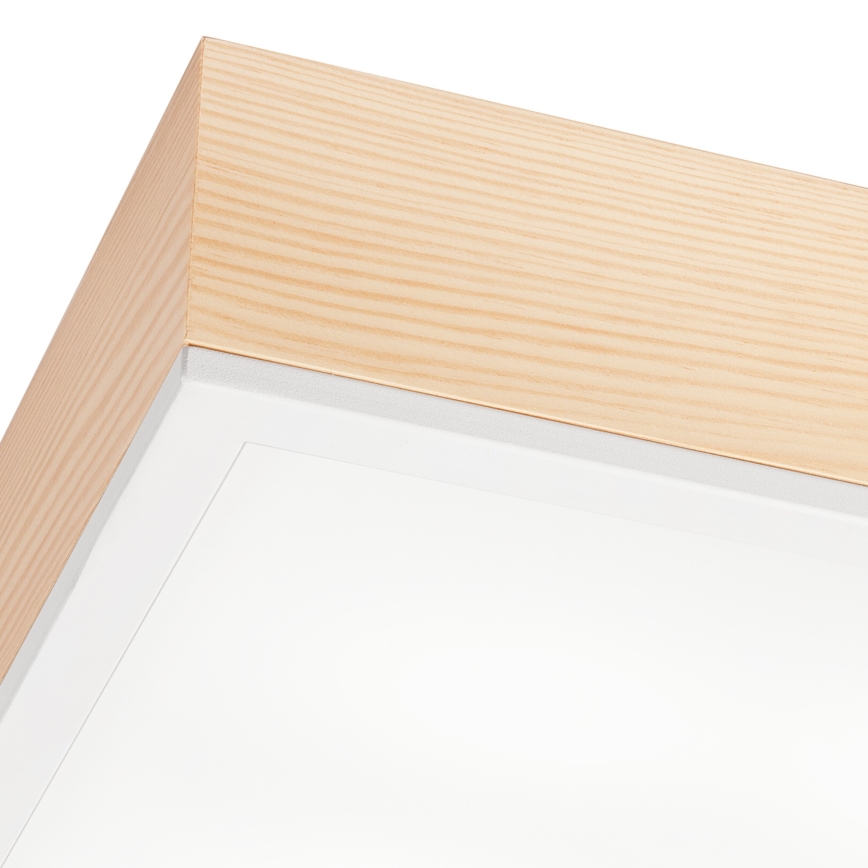 Потолочный светильник NATURAL SQUARE 4xE27/15W/230V 39x39 см сосна/белый