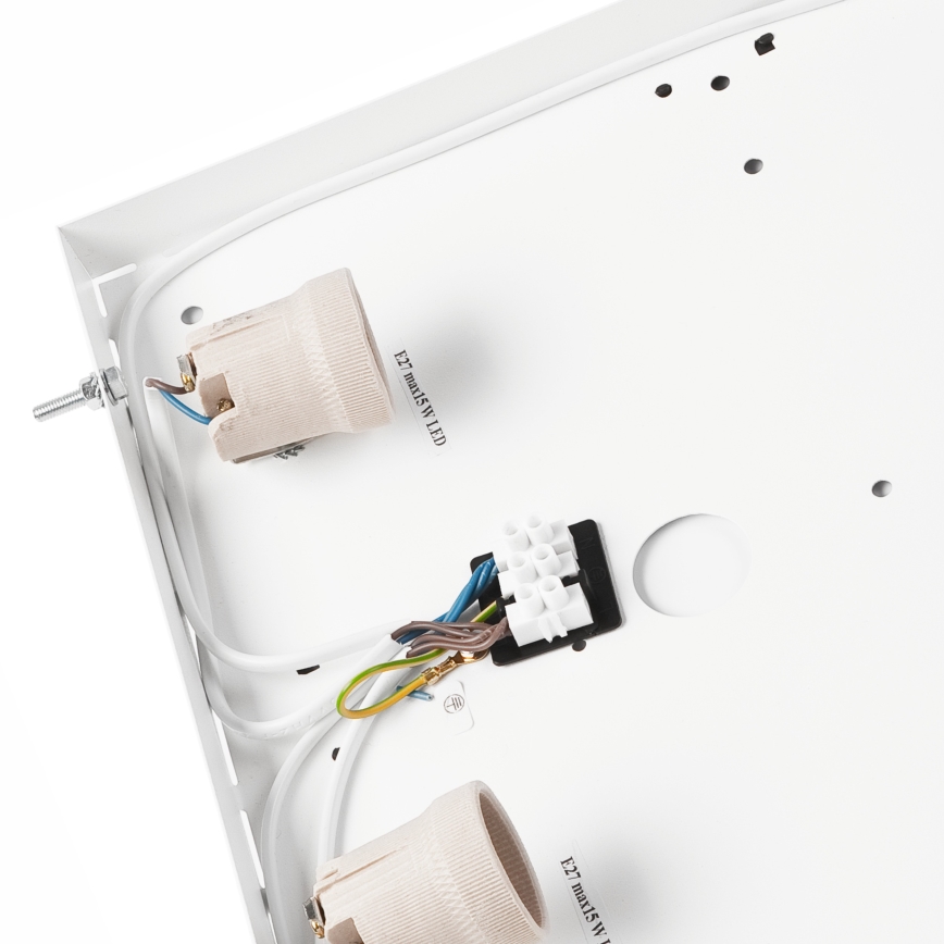 Потолочный светильник NATURAL SQUARE 4xE27/15W/230V 39x39 см сосна/белый