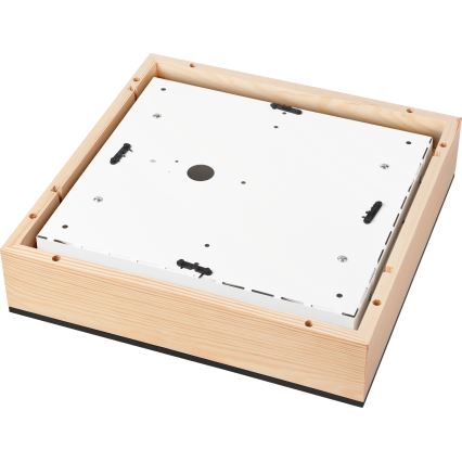 Потолочный светильник NATURAL SQUARE 4xE27/15W/230V 39x39 см сосна/черный