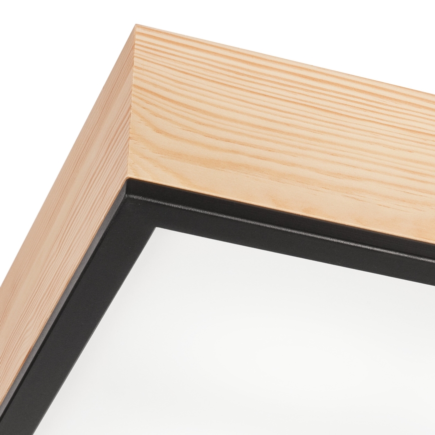 Потолочный светильник NATURAL SQUARE 4xE27/15W/230V 39x39 см сосна/черный