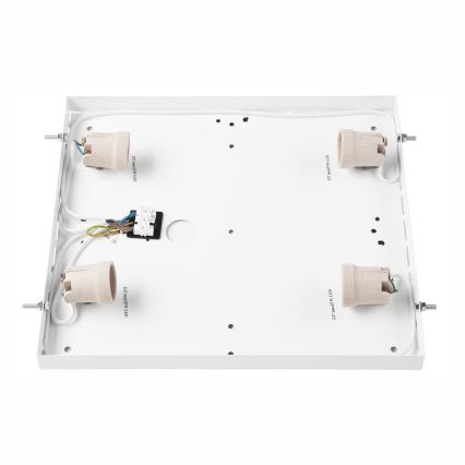Потолочный светильник NATURAL SQUARE 4xE27/15W/230V 39x39 см сосна/черный