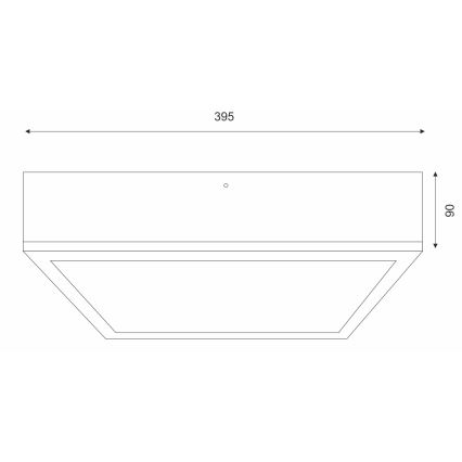 Потолочный светильник NATURAL SQUARE 4xE27/15W/230V 39x39 см сосна/черный