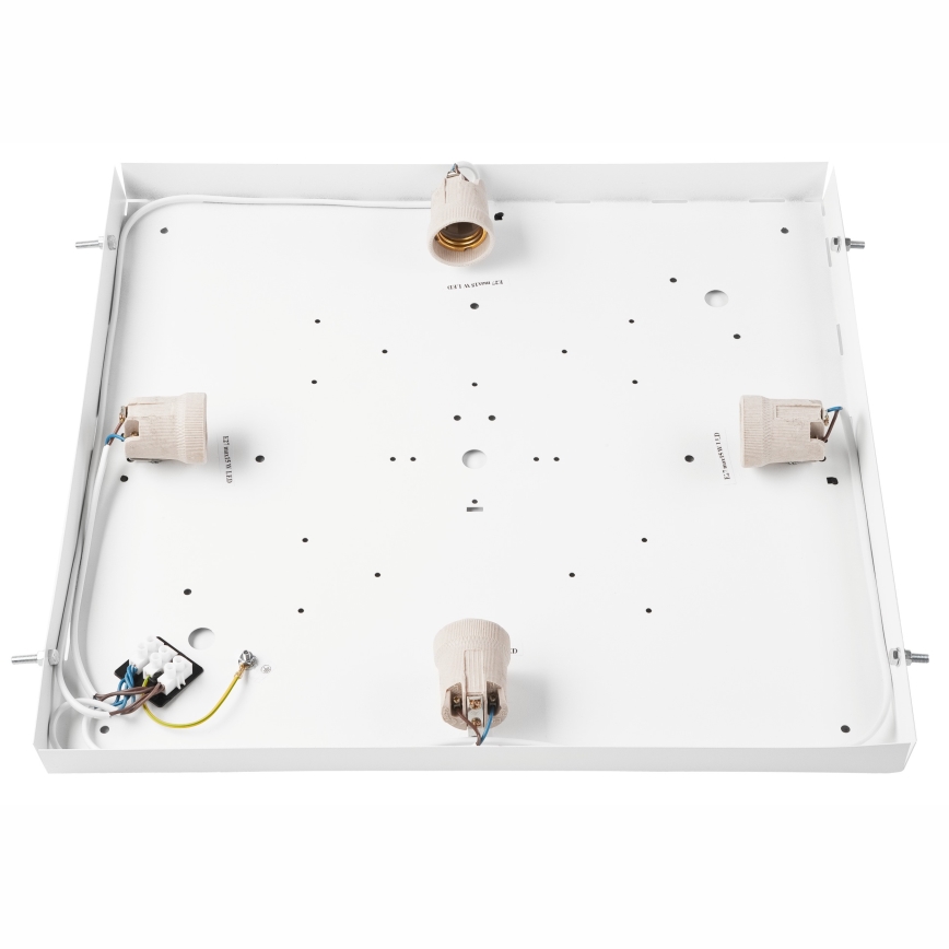 Потолочный светильник NATURAL SQUARE 4xE27/15W/230V 48x48 см сосна/белый