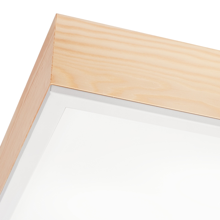 Потолочный светильник NATURAL SQUARE 4xE27/15W/230V 48x48 см сосна/белый