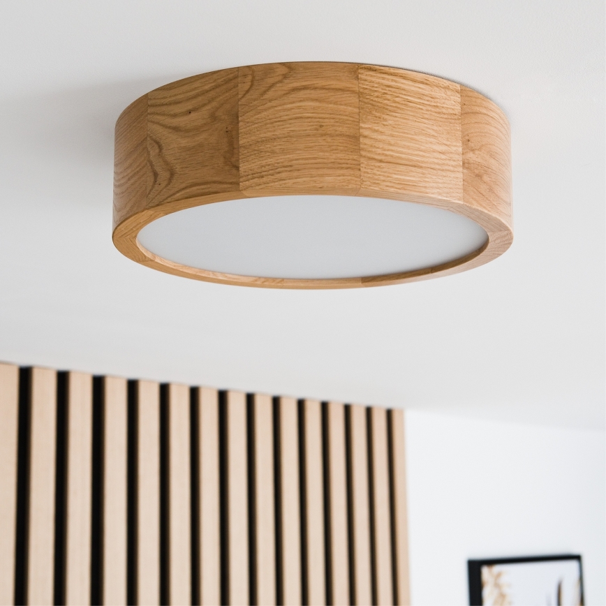 Потолочный светильник OAK, 1x E27 (макс. 60 Вт), 230 В, корпус из дуба, диаметр 27,5 см