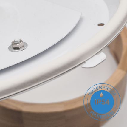 Потолочный светильник для ванной OAK 2xE27/15Вт/230В IP54 дуб, диаметр 27 см