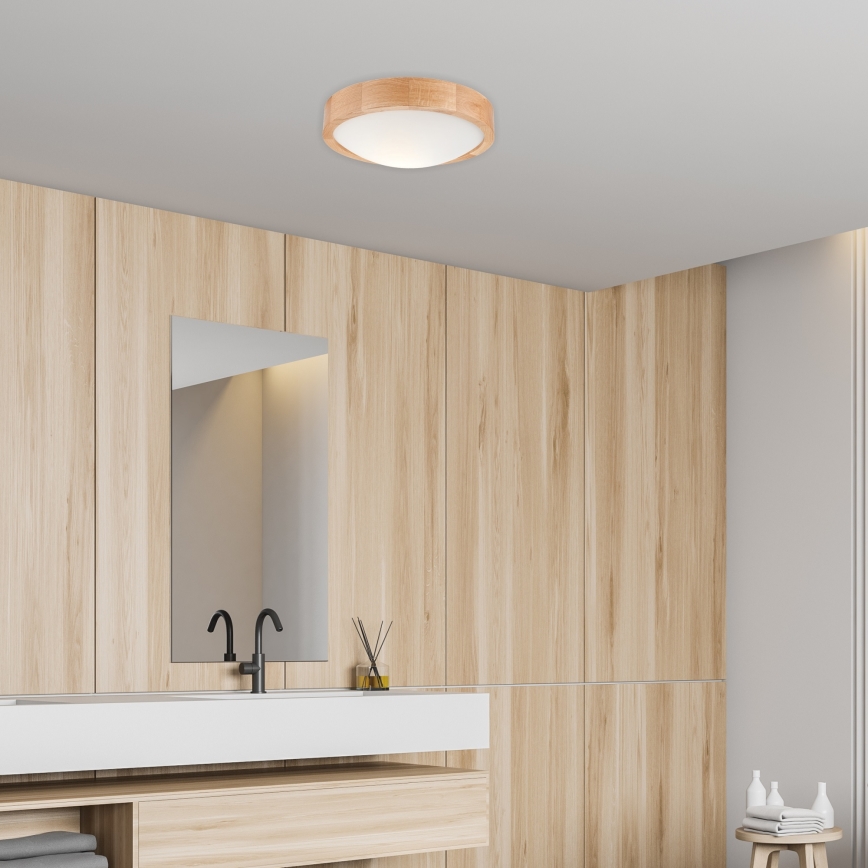 Потолочный светильник OAK SLIM 1xE27/60W/230V дуб Ø 27 см