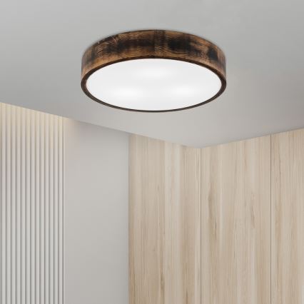 Потолочный светильник OAK SMOKY 3xE27/15W/230V Ø 47,5 см дуб/темно-коричневый