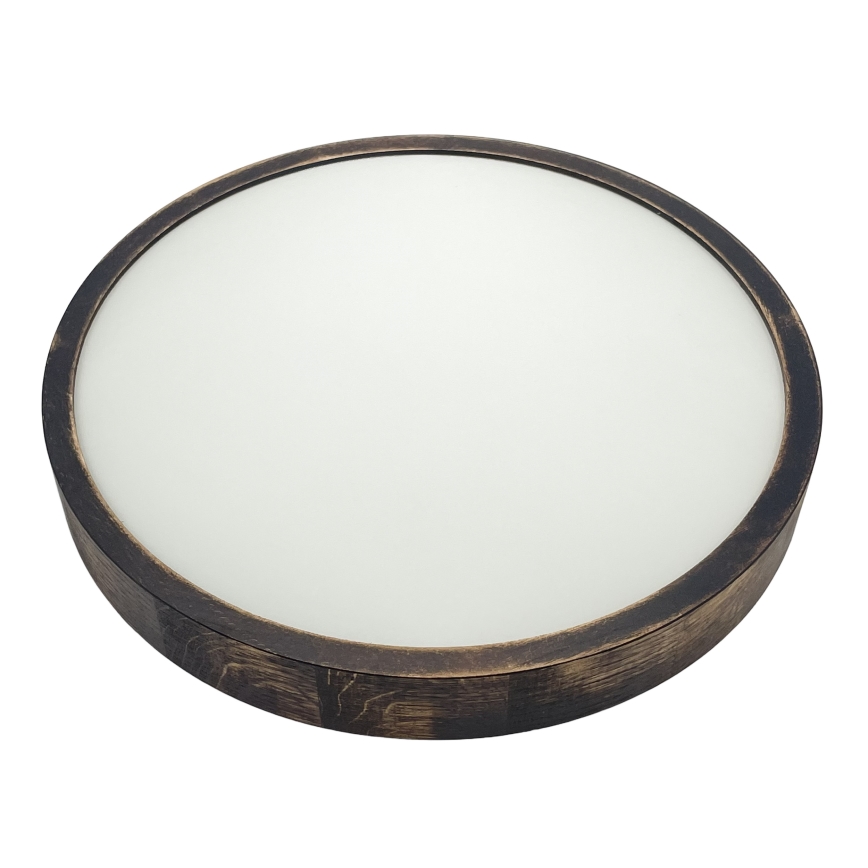 Потолочный светильник OAK SMOKY SLIM, 2x E27/15 Вт/230 В, Ø 37 см, дуб/тёмно-коричневый