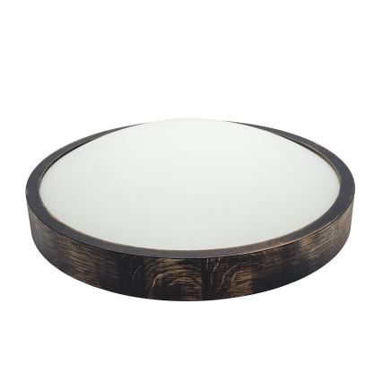 Потолочный светильник OAK SMOKY SLIM, 2x E27/15 Вт/230 В, Ø 37 см, дуб/тёмно-коричневый