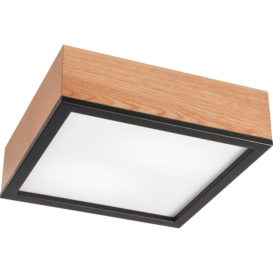 Потолочный светильник OAK SQUARE 2xE27/15W/230V 31x31 см дуб/черный