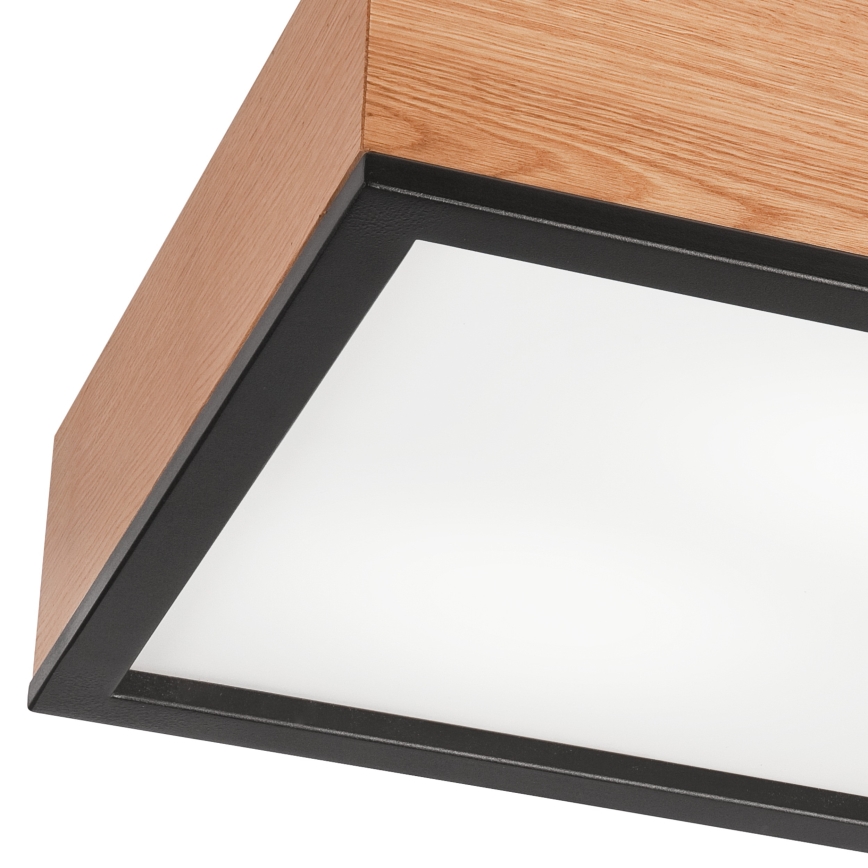 Потолочный светильник OAK SQUARE 2xE27/15W/230V 31x31 см дуб/черный