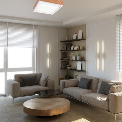 Потолочный светильник OAK SQUARE 4xE27/15W/230V 39x39 см дуб/белый