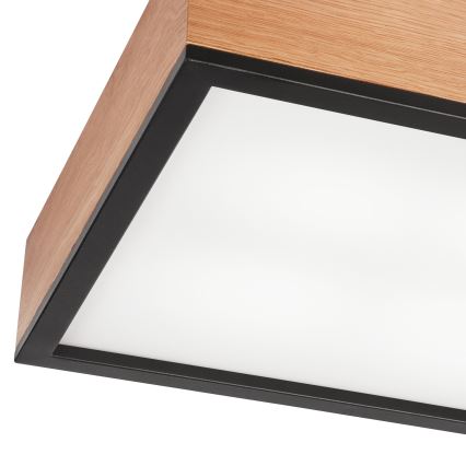 Потолочный светильник OAK SQUARE 4xE27/15W/230V 39x39 см дуб/черный