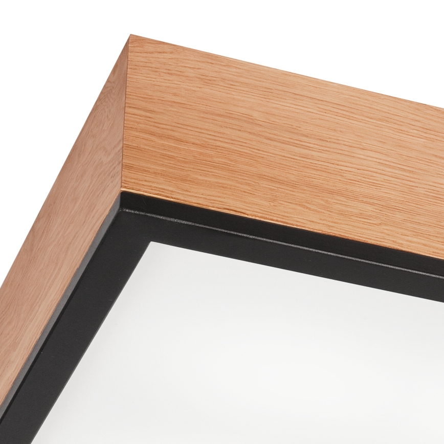 Потолочный светильник OAK SQUARE 4xE27/15W/230V 39x39 см дуб/черный