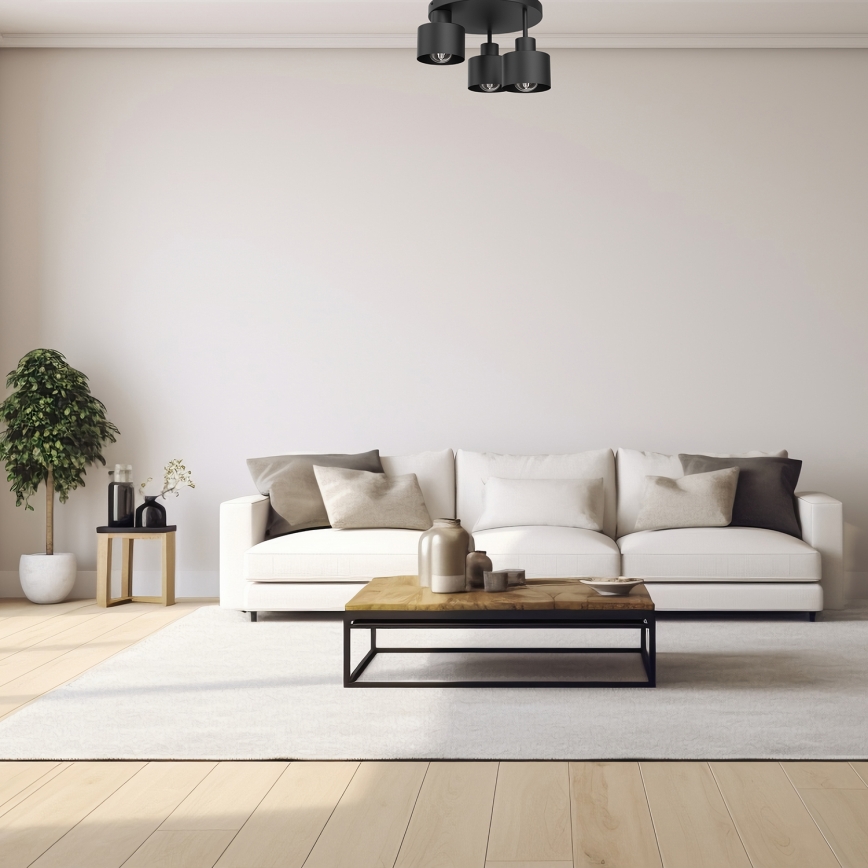 Потолочный светильник PARKLA 3xE27/15W/230V черный