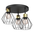 Потолочный светильник PARKLA 3xE27/15W/230V черный/золотистый