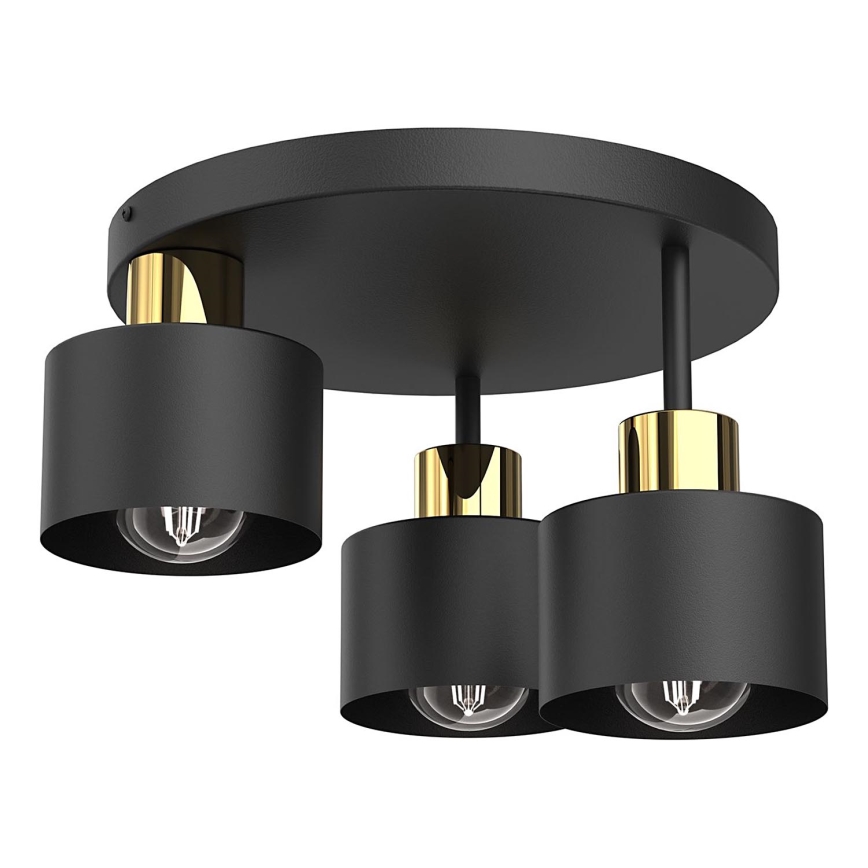 Потолочный светильник PARKLA 3xE27/15W/230V черный/золотистый