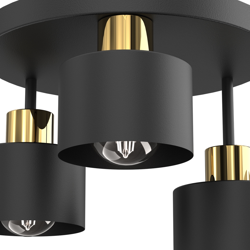 Потолочный светильник PARKLA 3xE27/15W/230V черный/золотистый