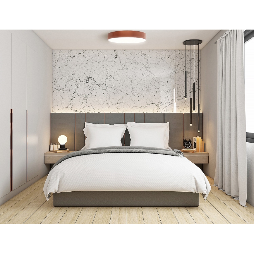 Потолочный светильник CLEO с датчиком движения и датчиком сумерек, 4xE27/24W/230V, диаметр 50 см, медный