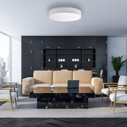 Потолочный светильник CLEO с встроенным датчиком движения и сумерек 5xE27/24W/230V, диаметр 60 см, белый