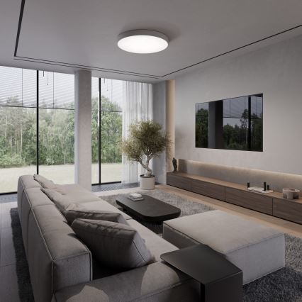 Потолочный светильник CLEO с датчиками движения и сумерек, 5xE27/24W/230V, диаметр 60 см, серый