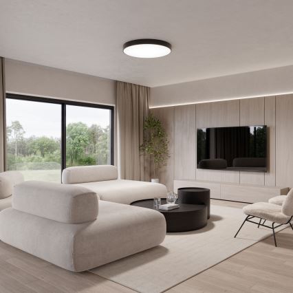 Потолочный светильник с датчиком CLEO 5xE27/24W/230V ⌀ 60 см черный