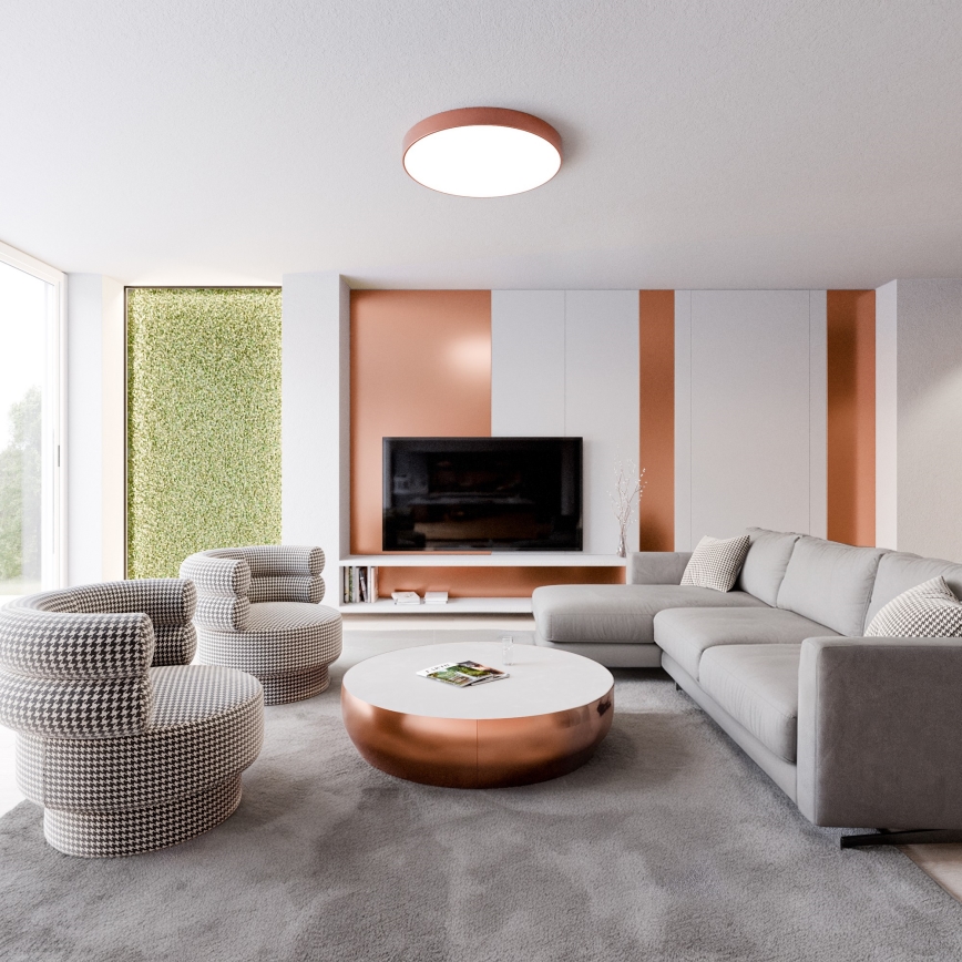 Потолочный светильник с датчиком CLEO 6xE27/24W/230V ⌀ 80 см медь