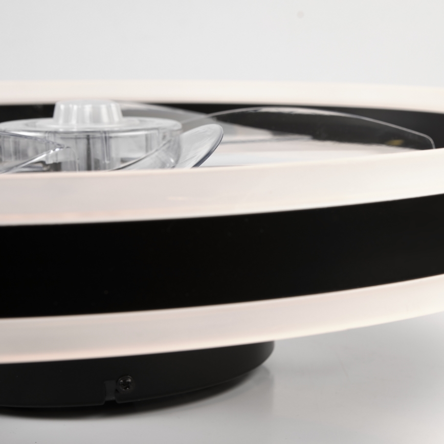 Светодиодный регулируемый потолочный светильник с вентилятором APOLLO LED/38W/230V черный + пульт дистанционного управления