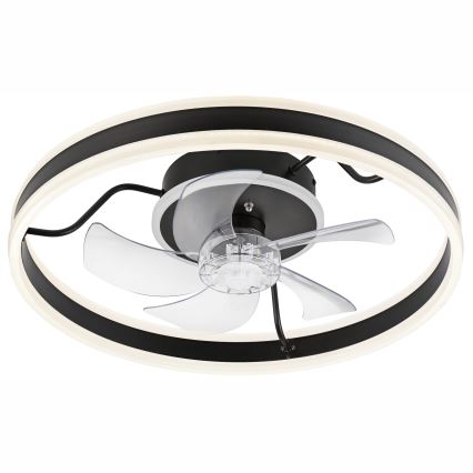 Светодиодный регулируемый потолочный светильник с вентилятором APOLLO LED/38W/230V черный + пульт дистанционного управления