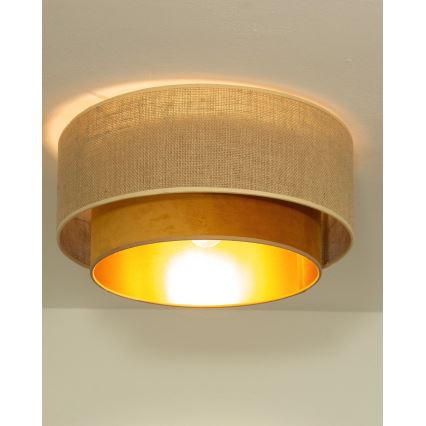Потолочный светильник SARTA 1xE27/60W/230V, диаметр 45 см, медный/джут
