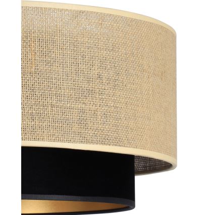 Потолочный светильник SARTA 1×E27/60 Вт/230 В, диаметр 45 см, чёрный/джут